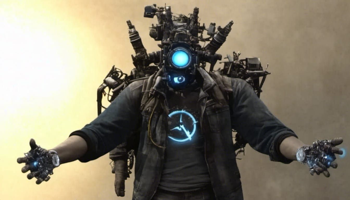 The skibidi titan cameraman with hand gadgets