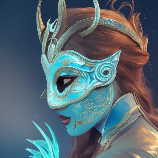 blue masquerade ball mask