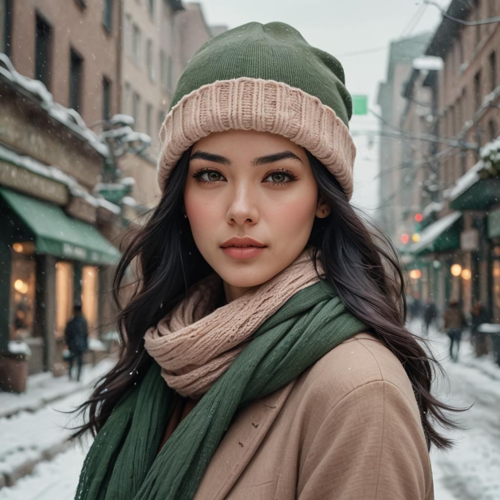 Snowy City Portrait: Fantasy Concept Art