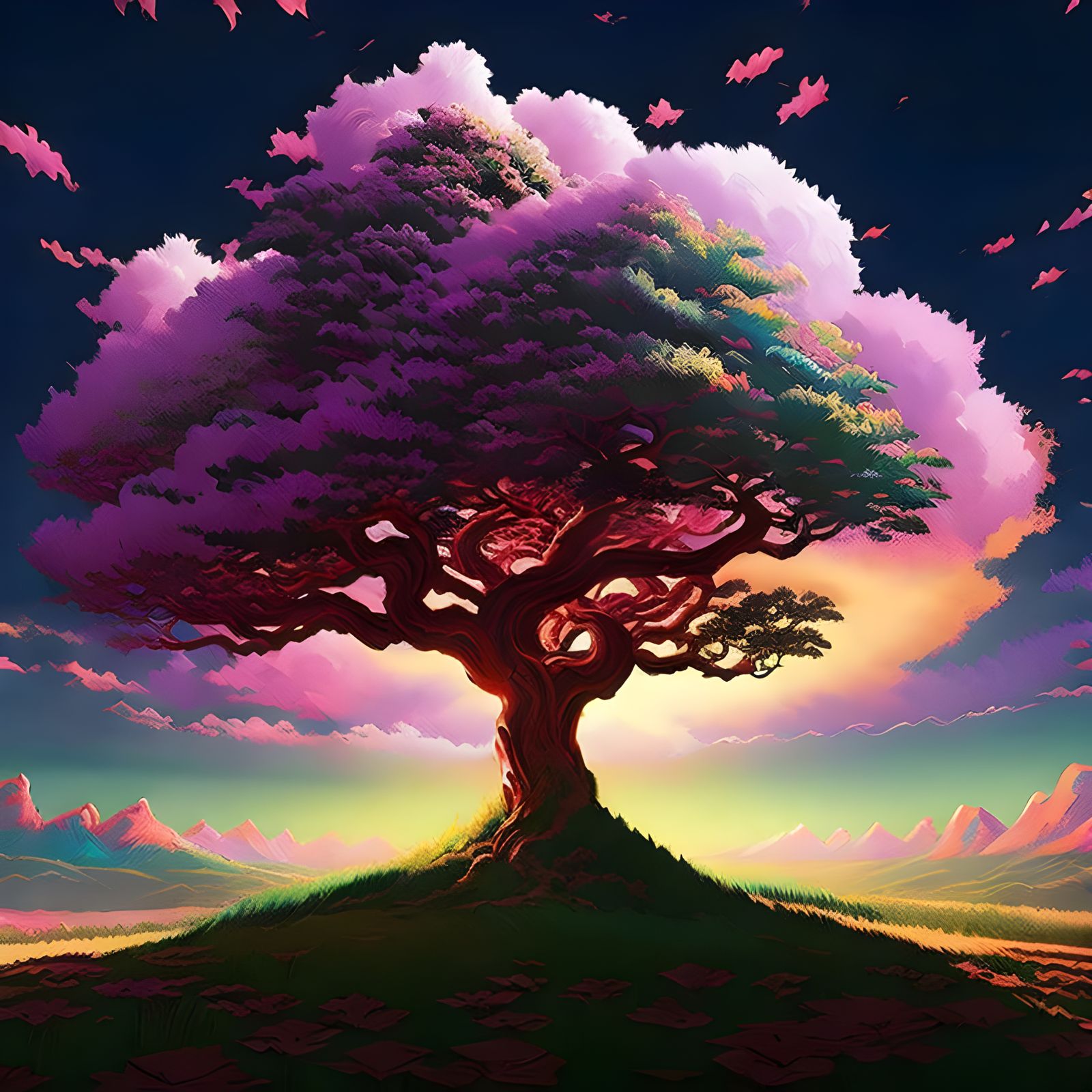 Fluffy fuzy cloud-tree