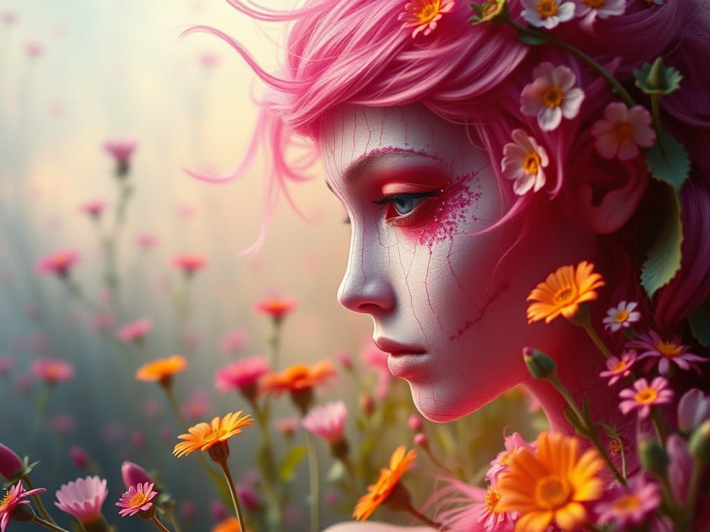 Surreal Fairy Landscape in Classic Horror Film Style with In...