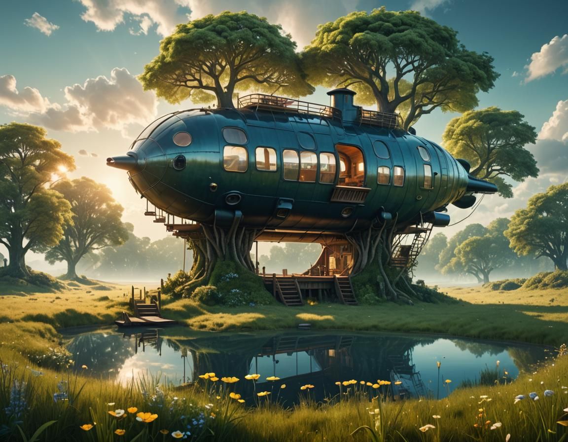 Treehouse Submarine  by @Xarnya