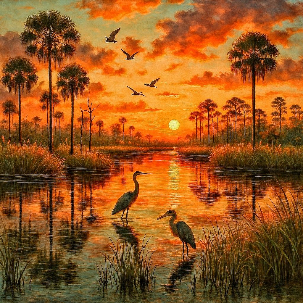 Silhouette against fiery sunset