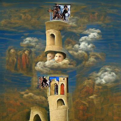 Tower to heaven renaissance painting