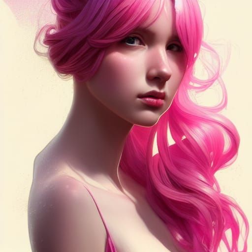 Sweet princess with pink hair
