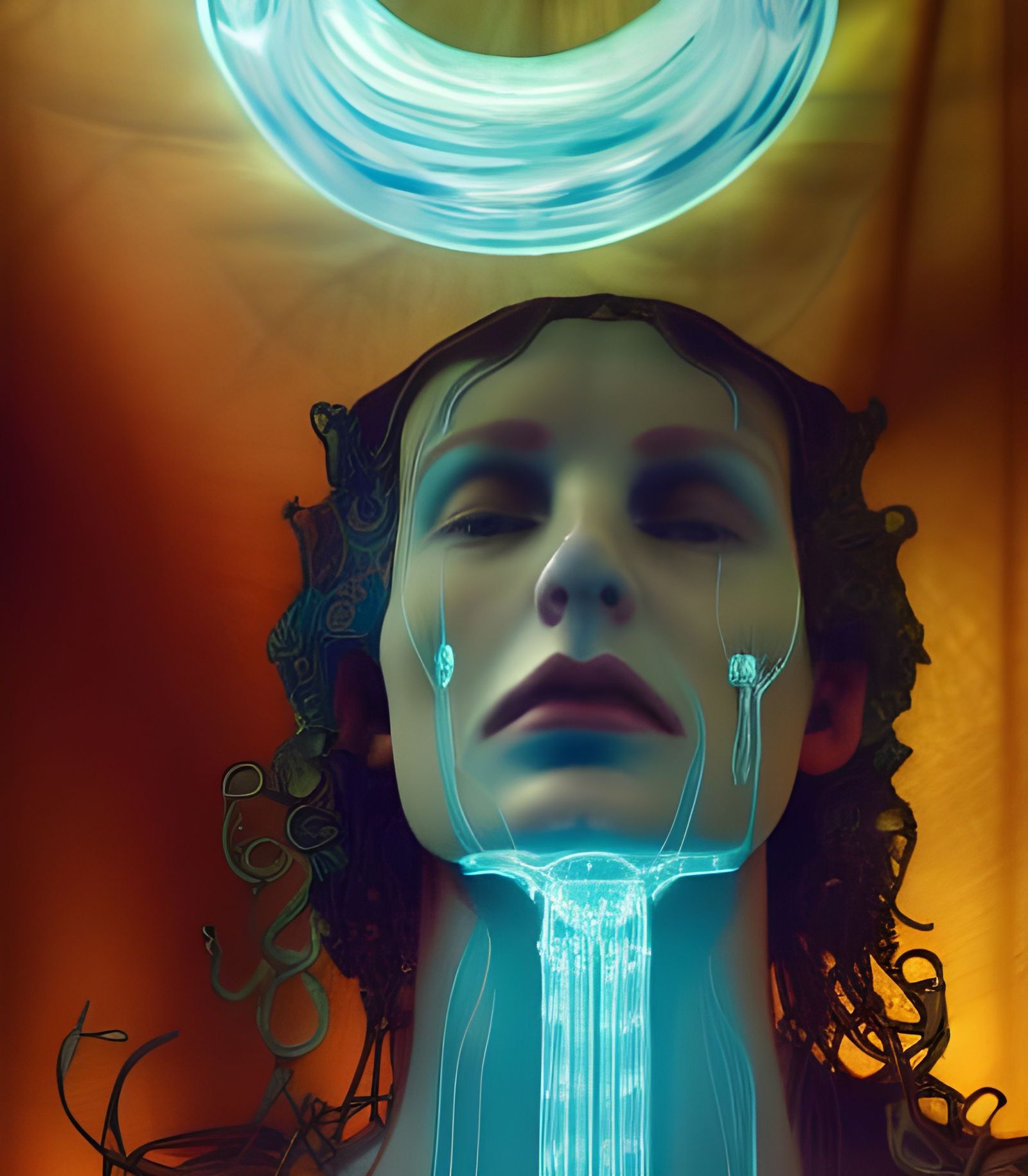 Detailed Amber Glass with Occult Undertones