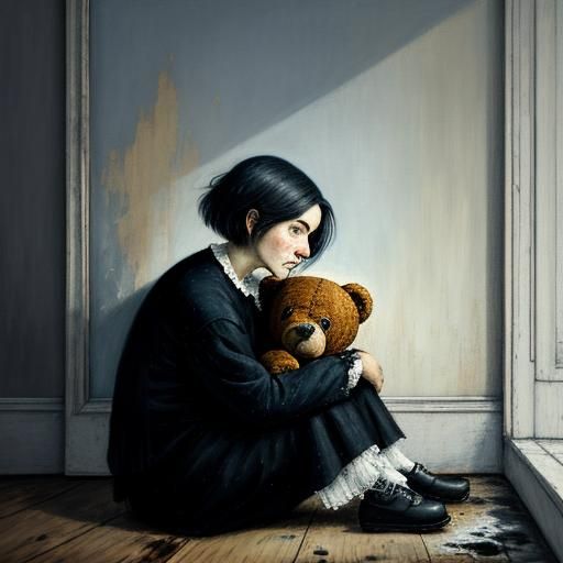 Lonely, oil painting, Dreamshaper v8