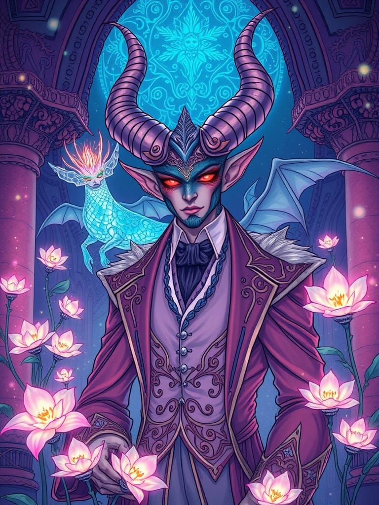 psychedelic close up portrait of a mysterious character with animal characteristics highly saturated colors and high contrast shiny artwork,...