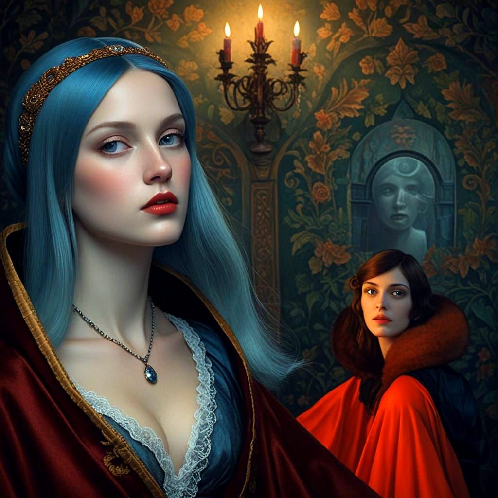 Surrealistic Lady in a Vibrant Dreamscape