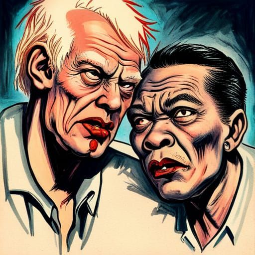 Cartoon Middle-Aged Male Vampire Lovers