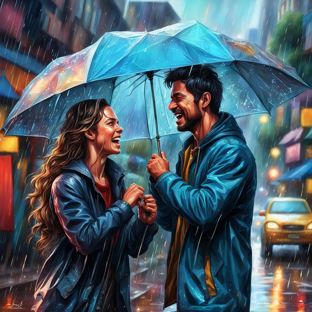 sorrindo na chuva