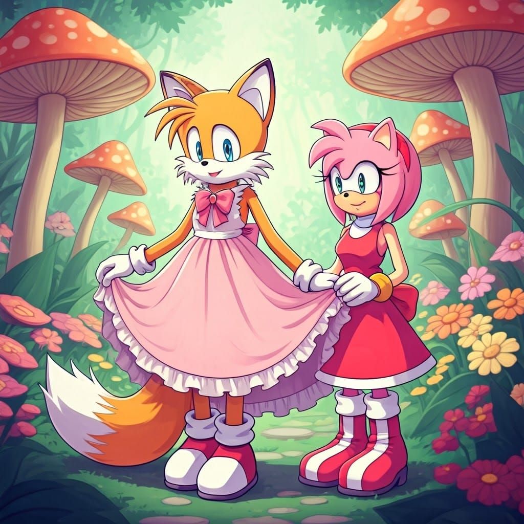Tails in Pastel Dream Garden