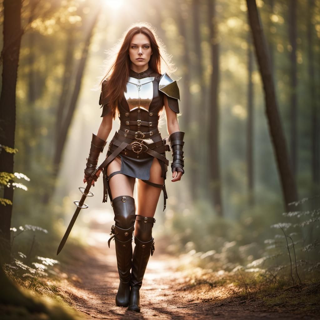 Female thief walks in the forest - AI Generated Artwork - NightCafe Creator