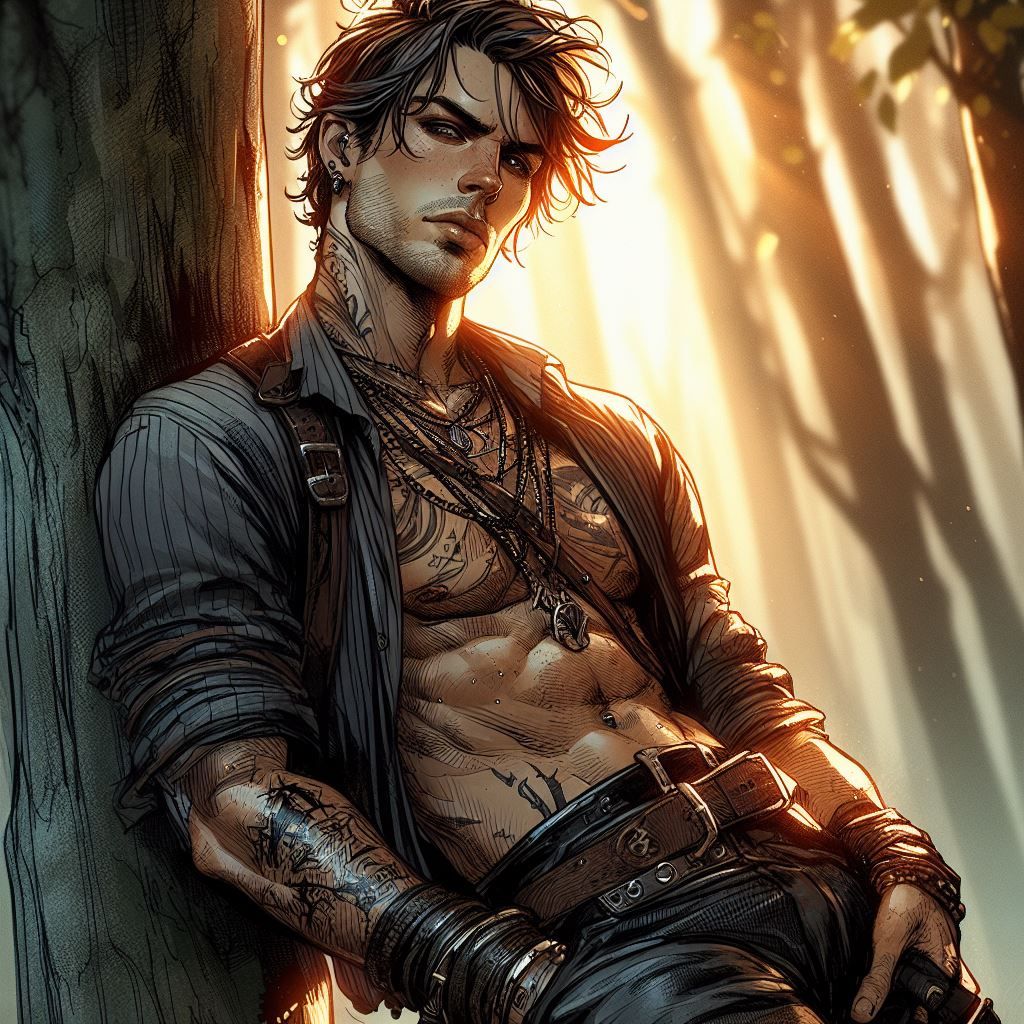 Posed Against a Tree