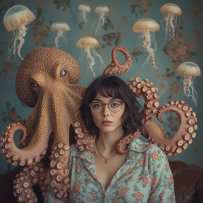 Portrait with octopus