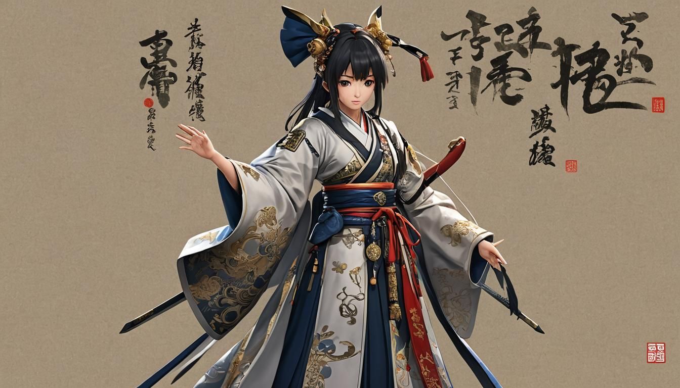 Cheerful Plus-Size Girl Pursuing Hobbies in Anime Style