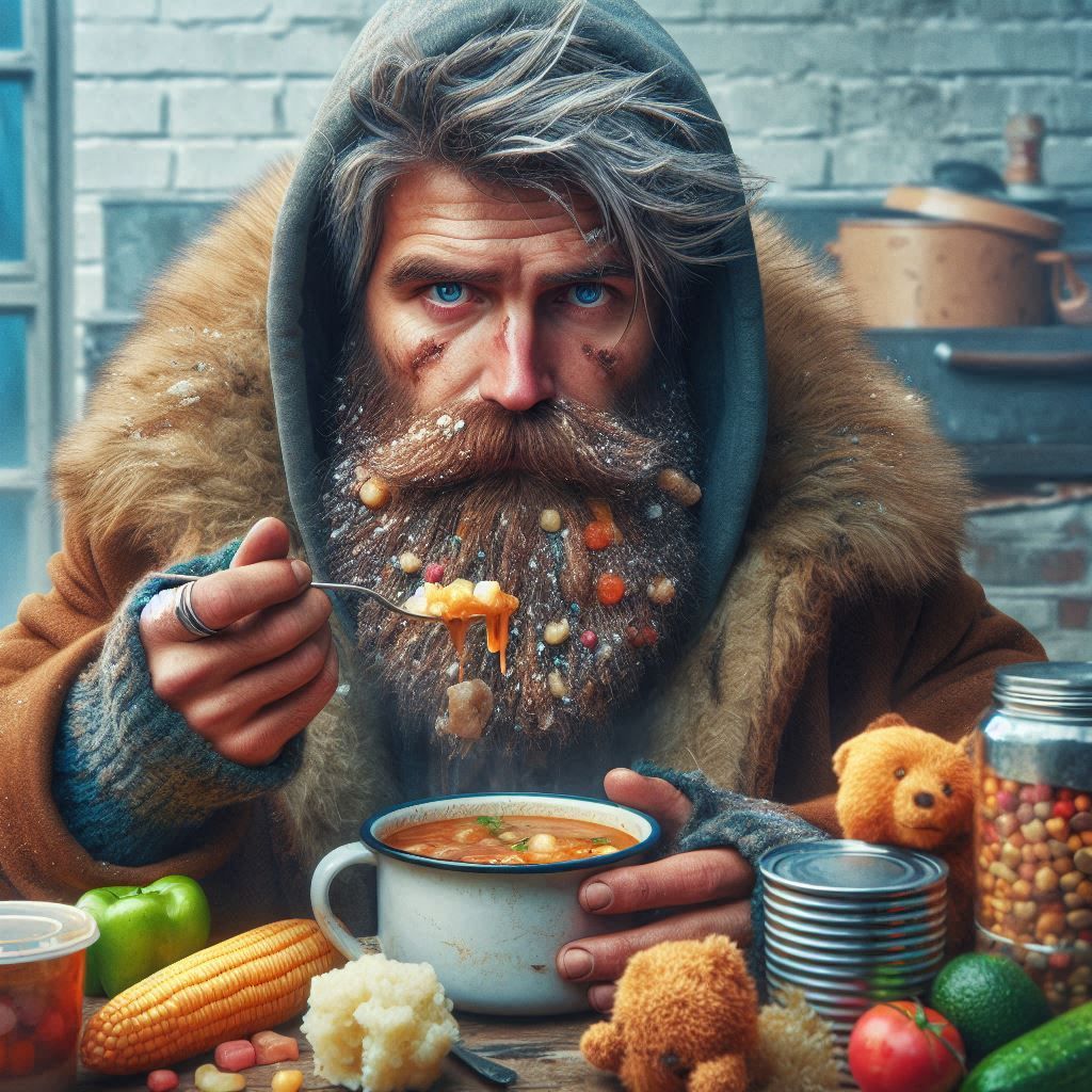 Homeless Hungry Mountain Man