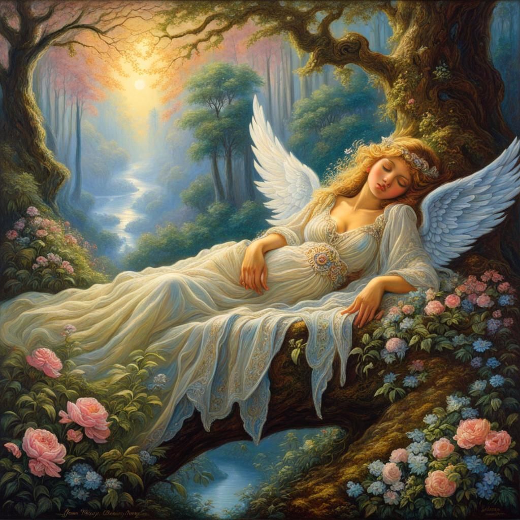 Sleeping angel - AI Generated Artwork - NightCafe Creator