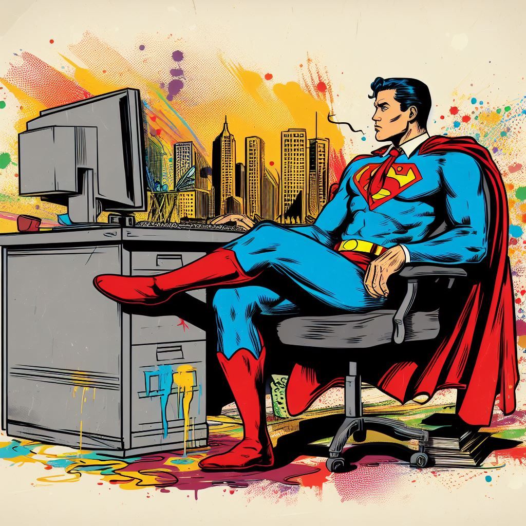 Superman looking at awesome NightCafe Creations