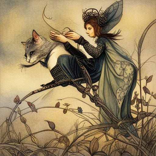 cat, by Amy Brown and Arthur Rackham - AI Generated Artwork - NightCafe ...