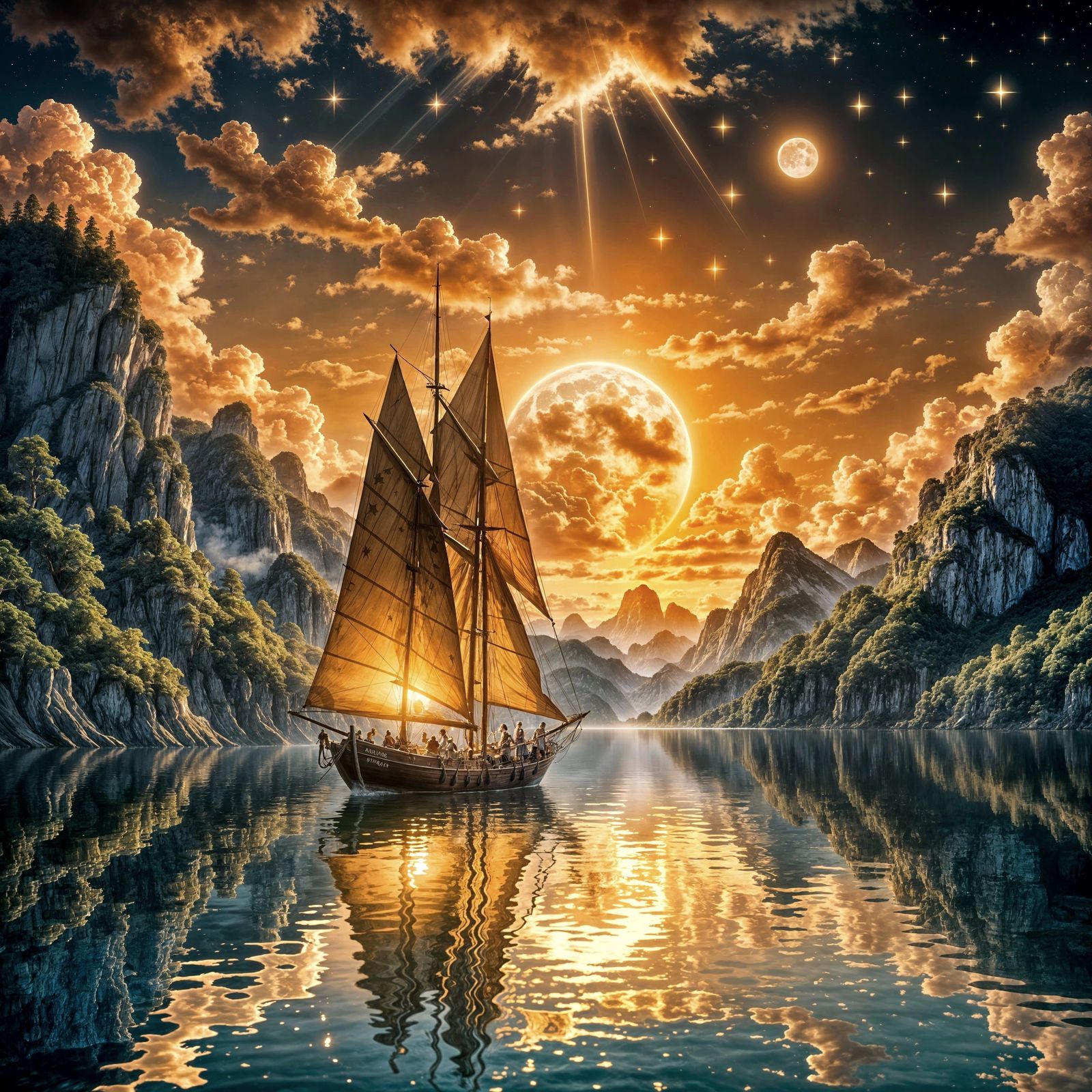 Sailing Under a Full Moon   by @Floe Joe 