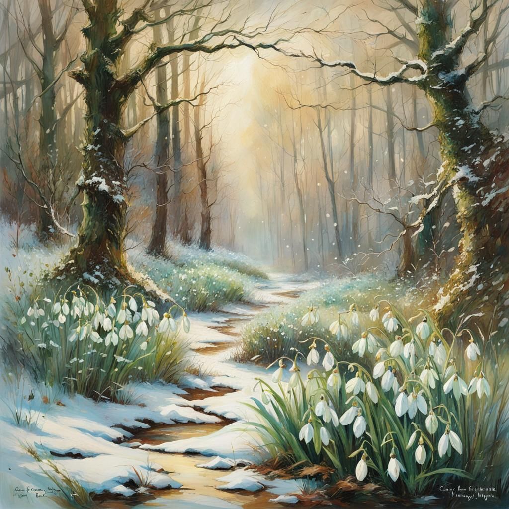 The first snowdrops break through the snow cover, by Dmitry ...