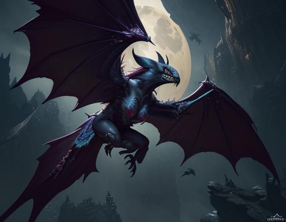 a flying bat with talons - AI Generated Artwork - NightCafe Creator