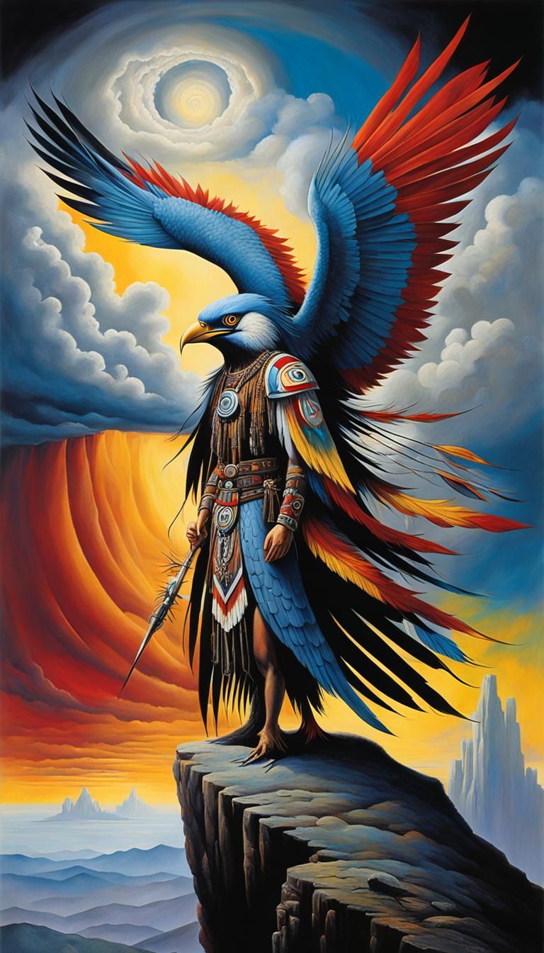 Native American Thunderbird vision quest, Thunderbird appear...