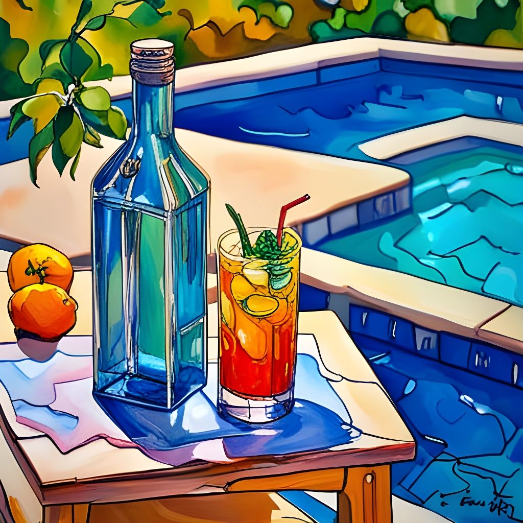 Cocktails by the pool  by @Caroline