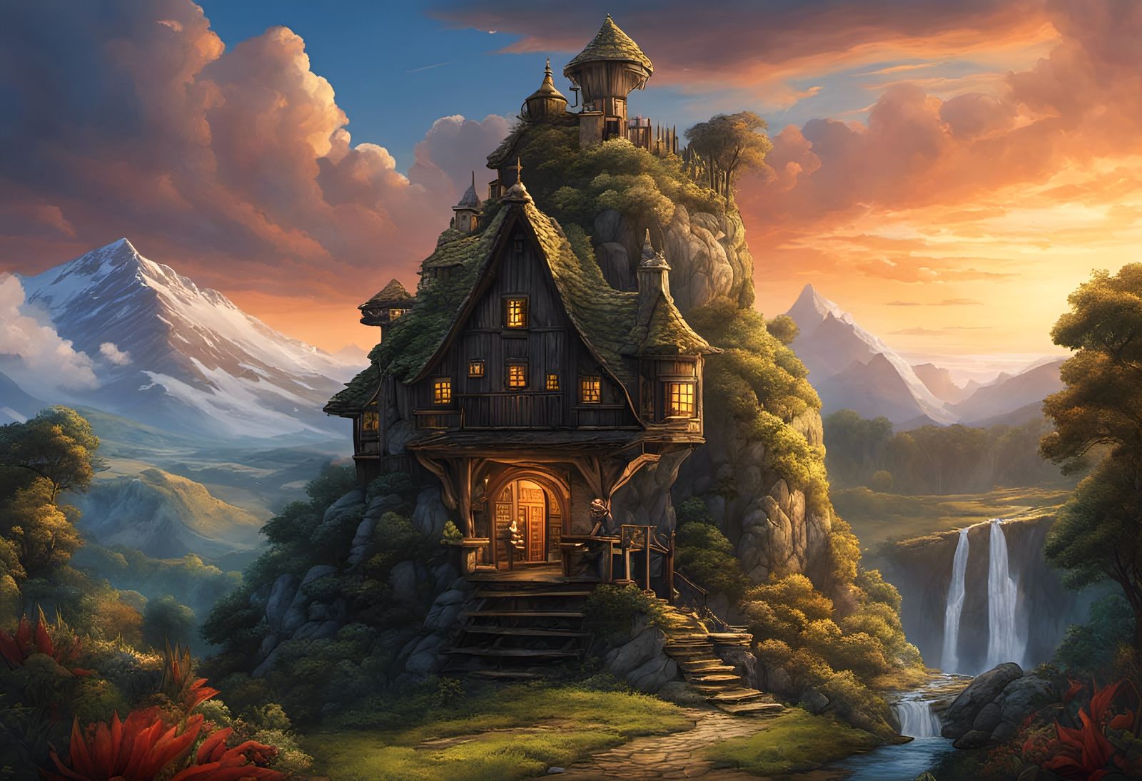 Fantasy enchanted cottage
