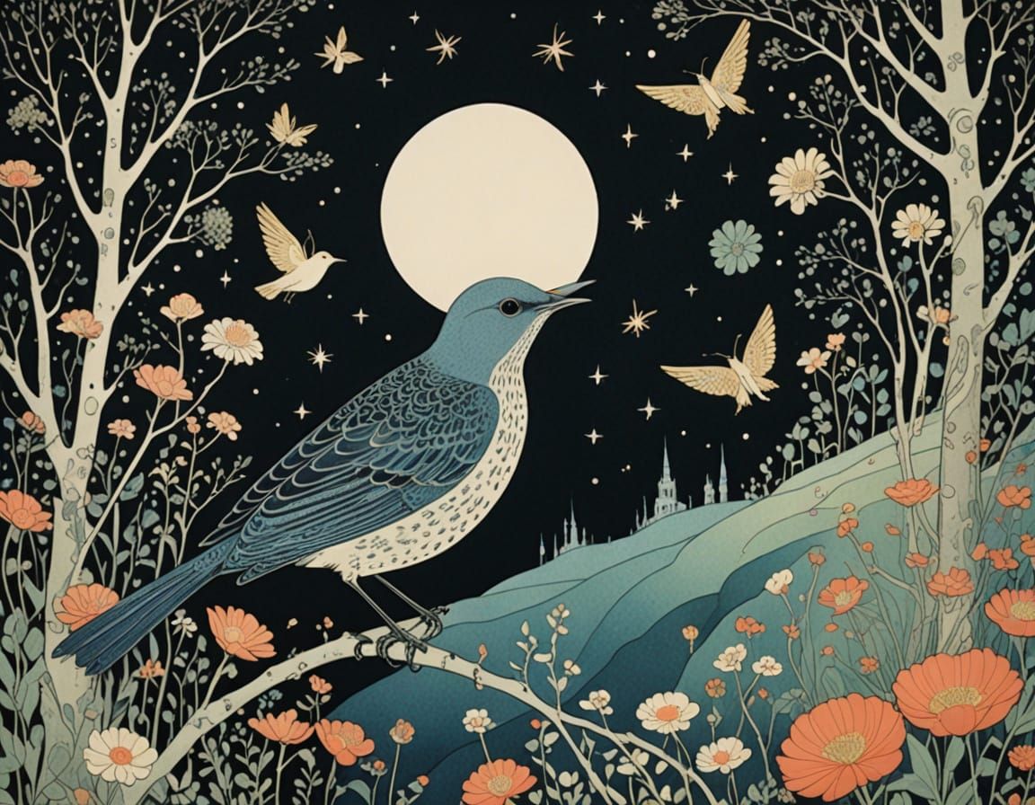 A nightingale singing
