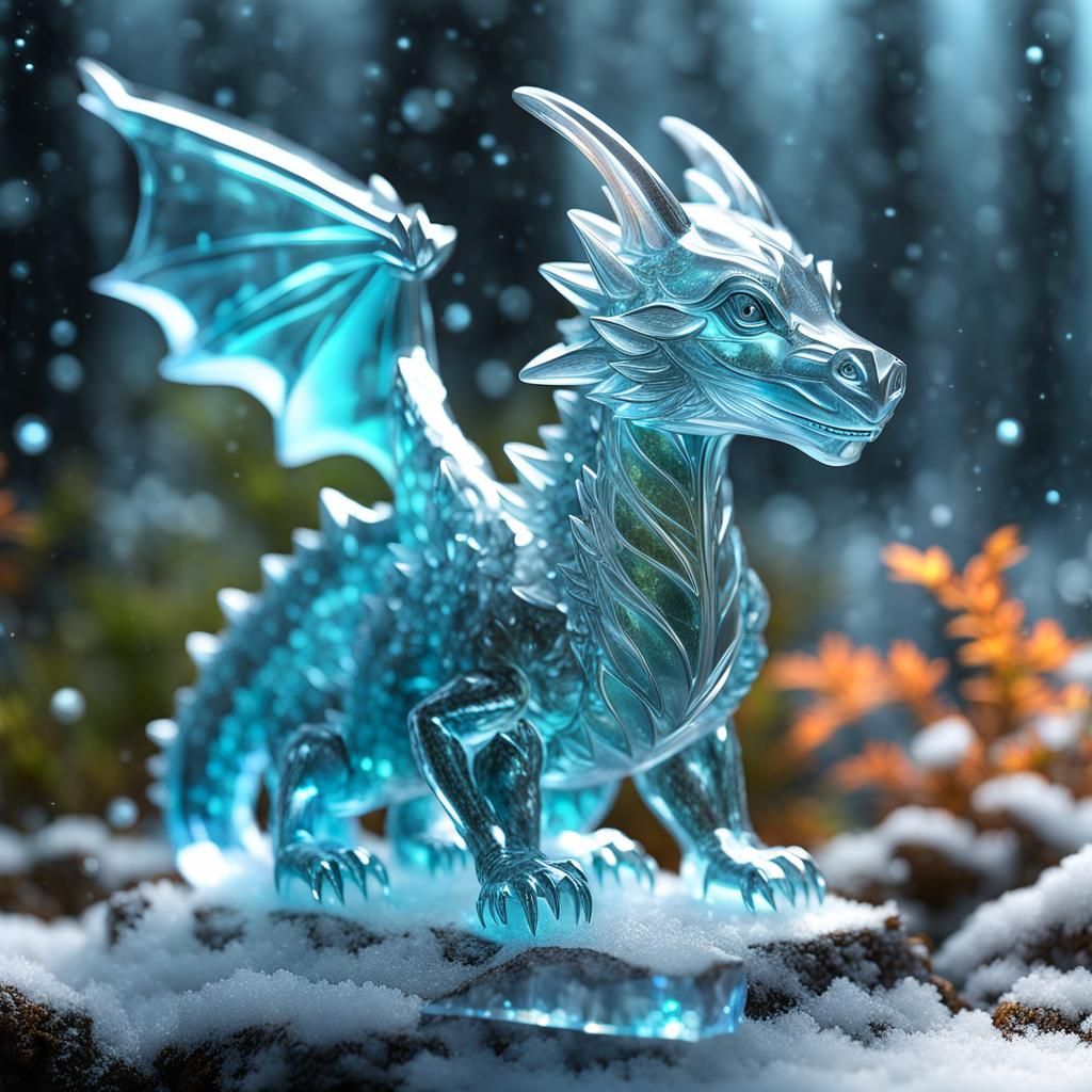 Dragon ice sculpture - AI Generated Artwork - NightCafe Creator