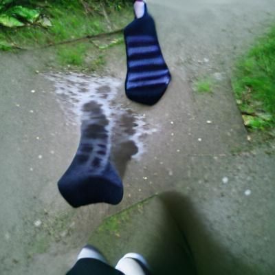 God damn it my socks got freaking wet and now it makes a fun...