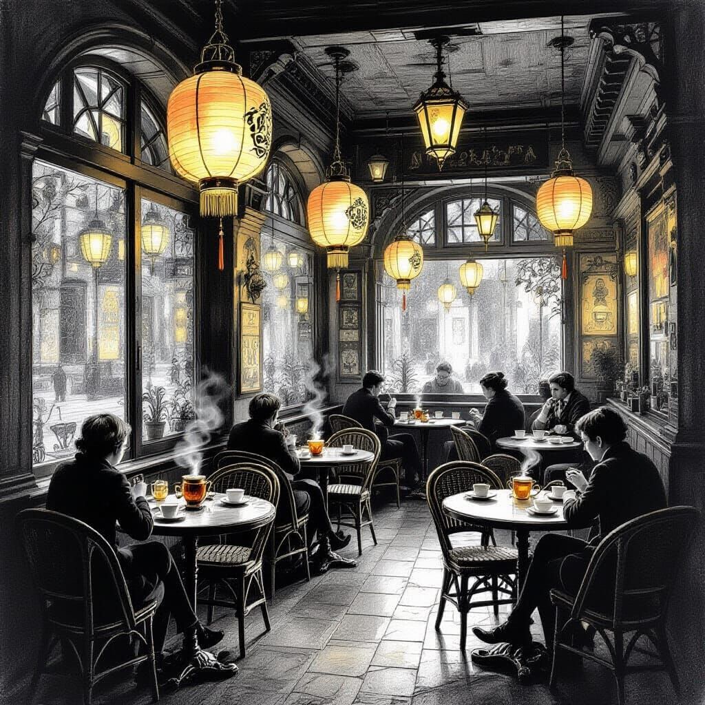 enchanted café  by @Pukinette