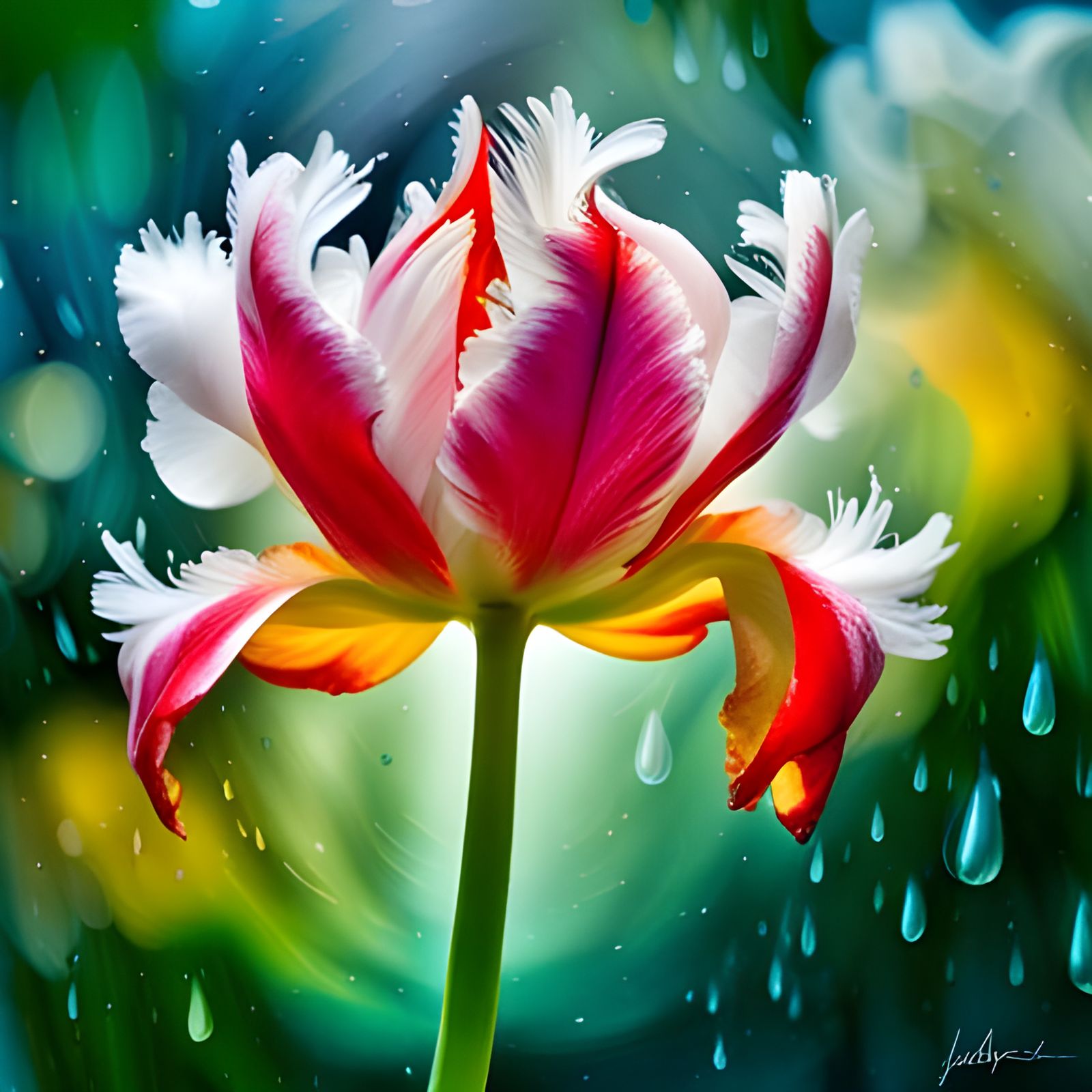 Frilly petals and beautiful colors of the Avignon Parrot Tulip  by @NewAgerJul