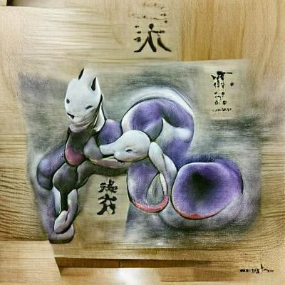Mewtwo, Traditional Japanese Art