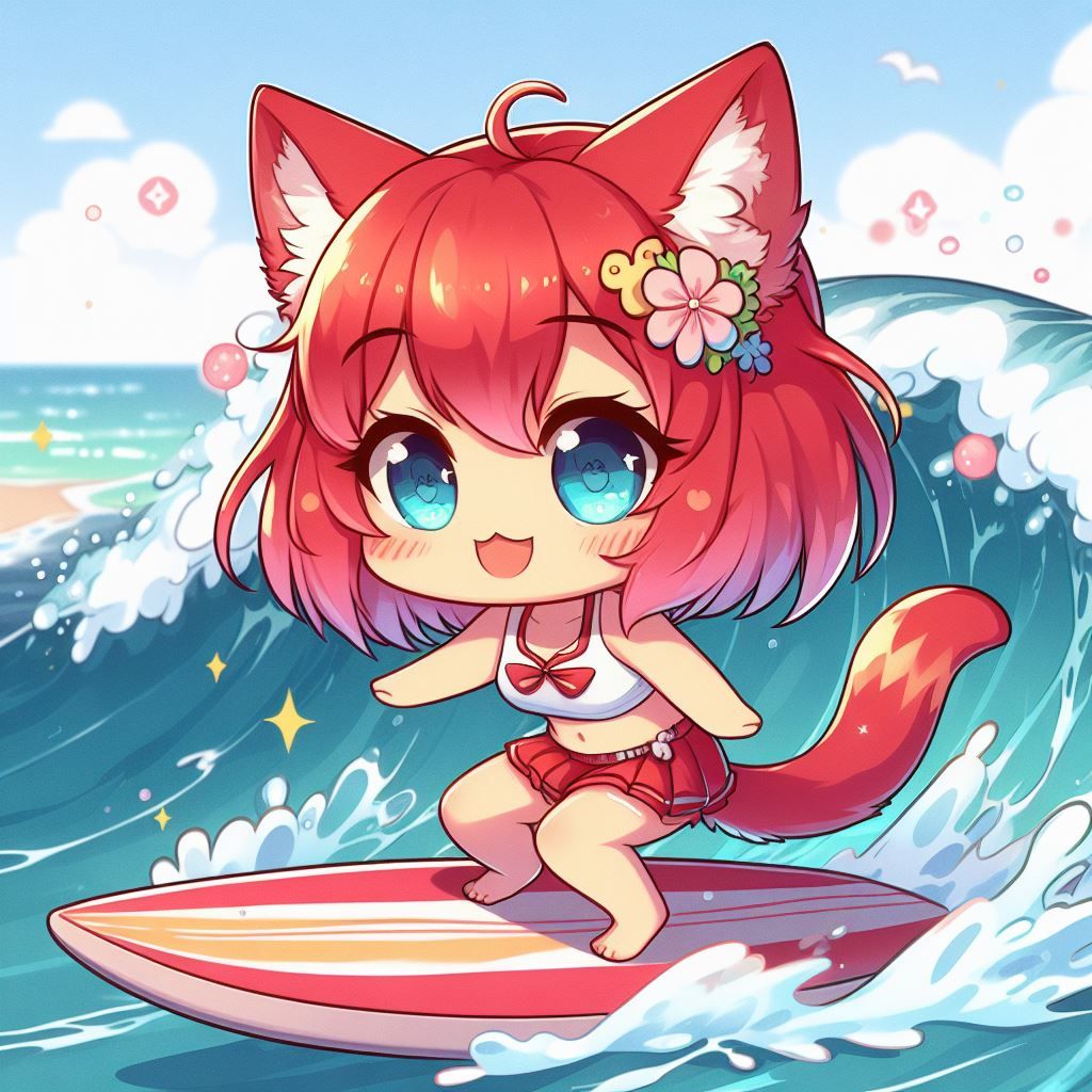 Cute Sabaku surfing