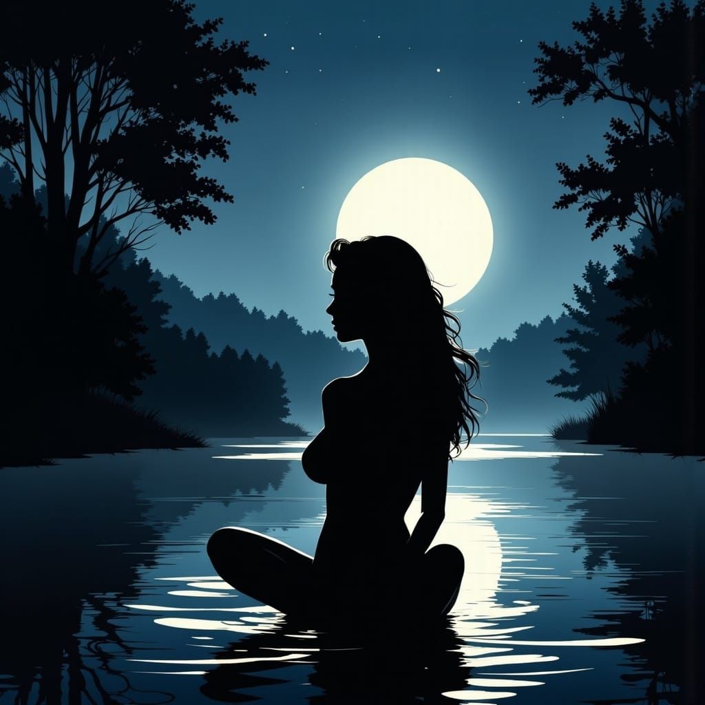 <lora:SilhouetteFlux:1.0> 