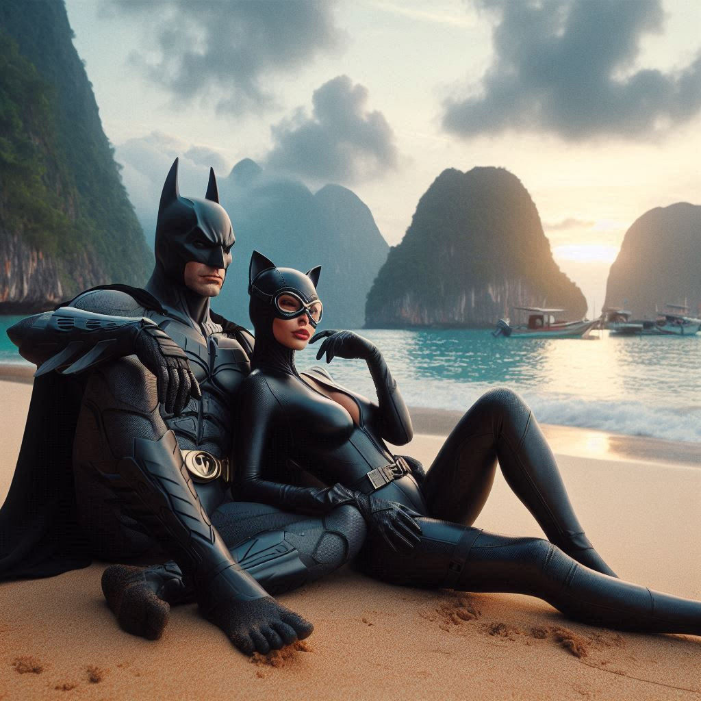Batman and Catwoman enjoy a break in Vietnam