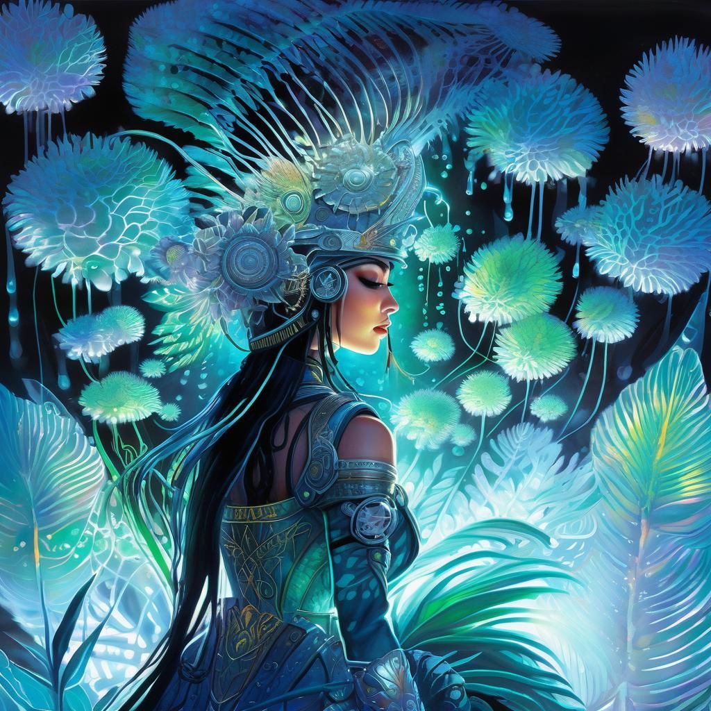 (Illustration of Strong Expression bioplants glistening pain...