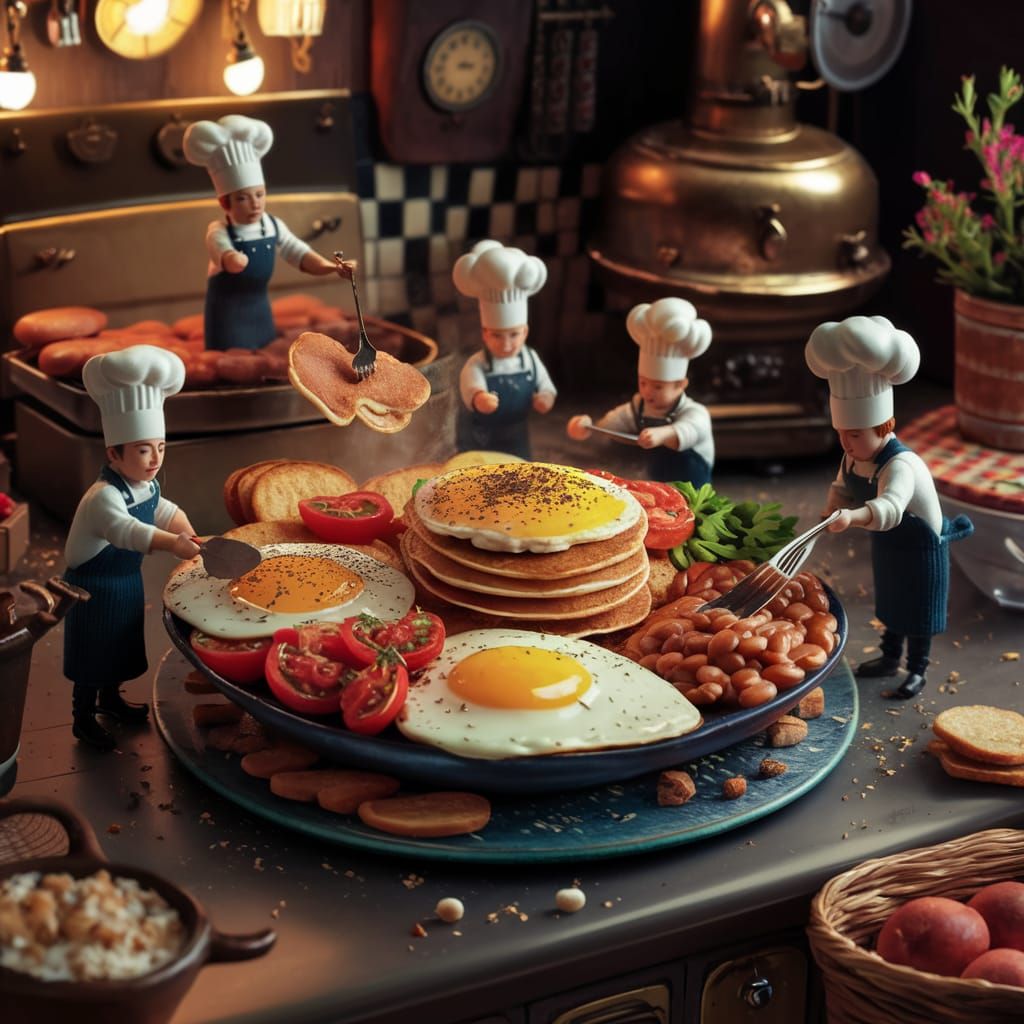 A captivating 3D render of a miniature world, where an intri...