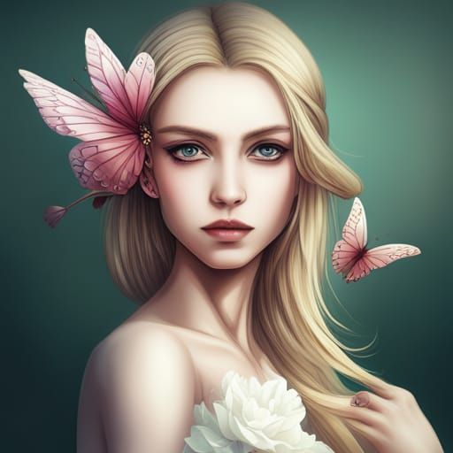 |Butterfly woman|, anime, pretty, beautiful, |highly detaile...