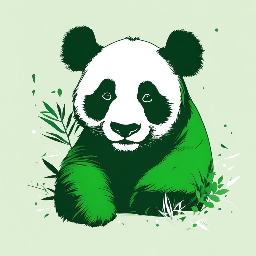 Green panda - AI Generated Artwork - NightCafe Creator