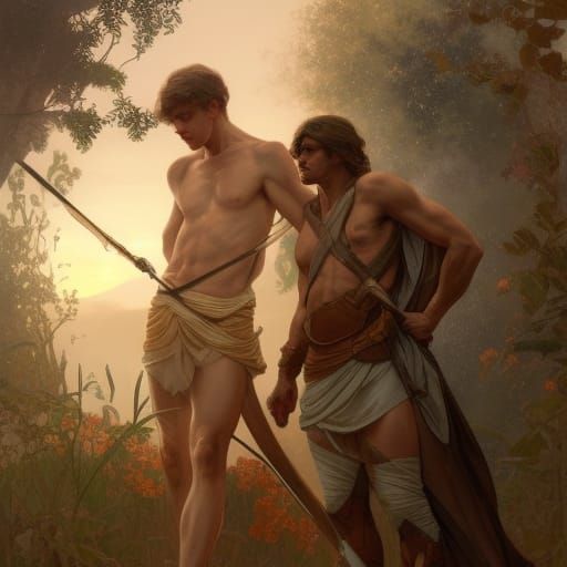 Achilles and Patroclus AI Generated Artwork NightCafe Creator