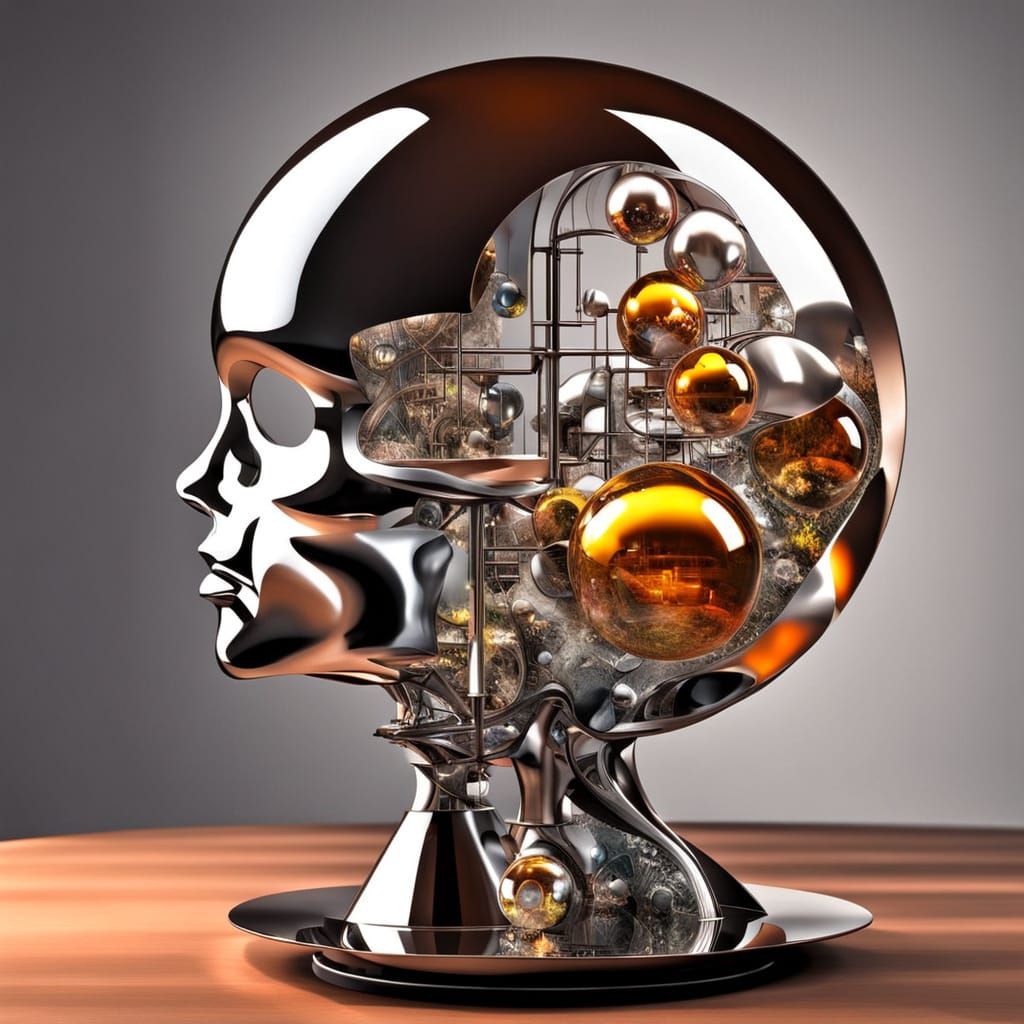 Chrome and Golden bubblehead