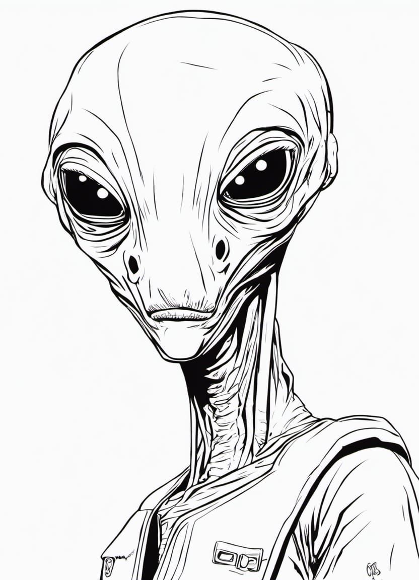 Alien coloring page (1 of 3)