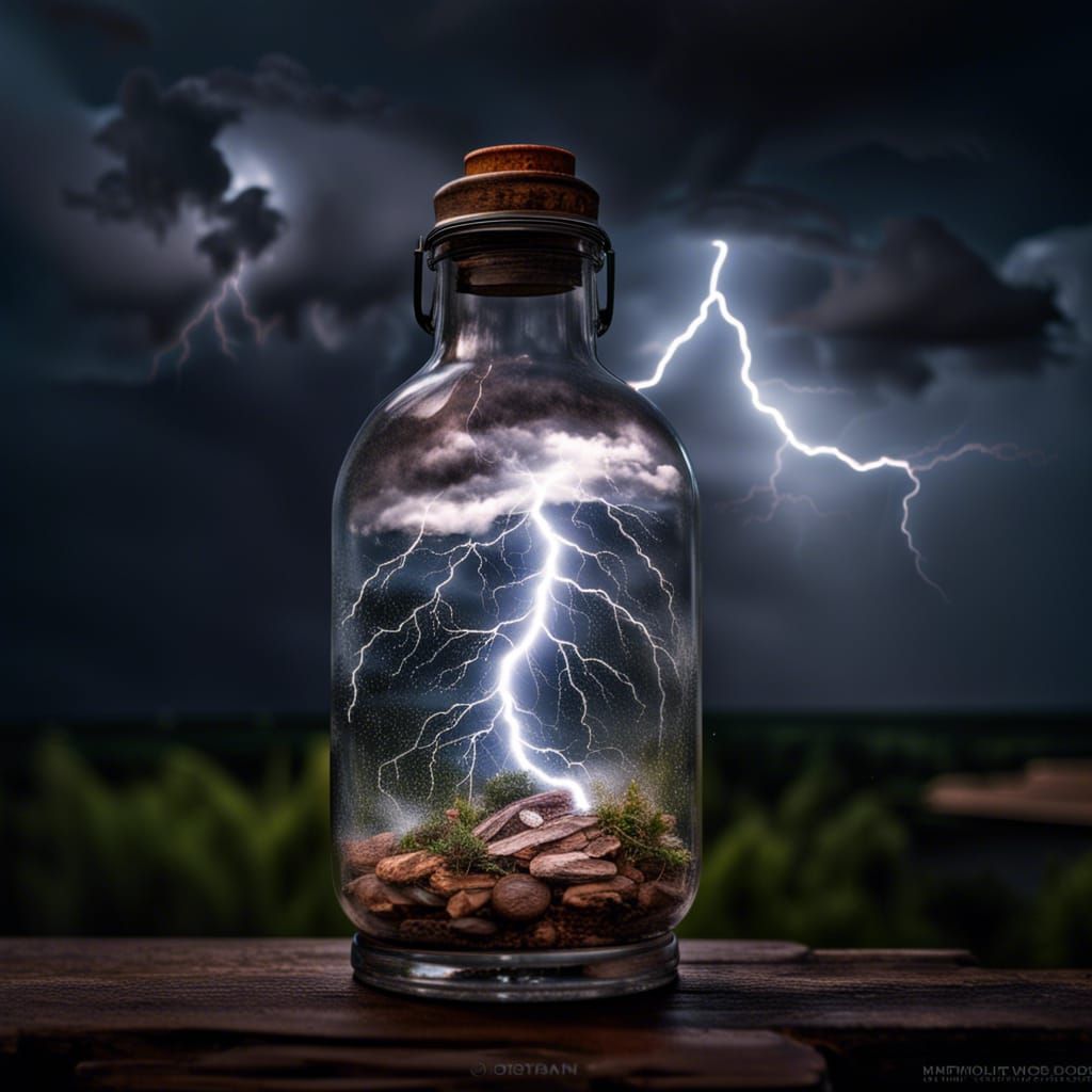 Bottled Lightning AI Generated Artwork NightCafe Creator