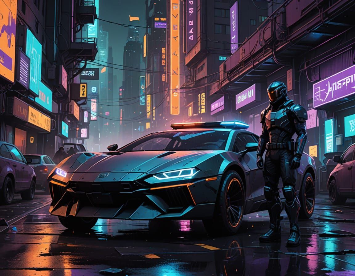 Futuristic Cyberpunk Cop  by @Old Sloth-Lord