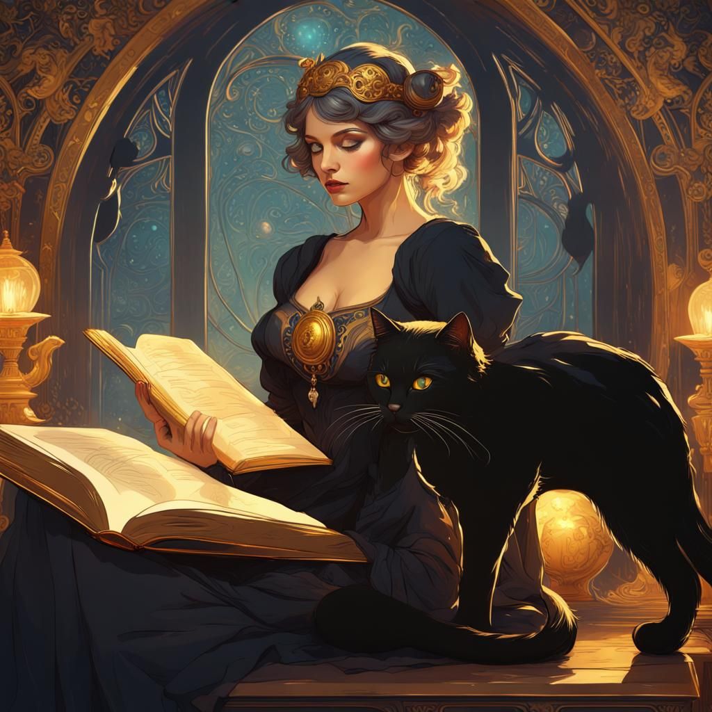 young witch studying