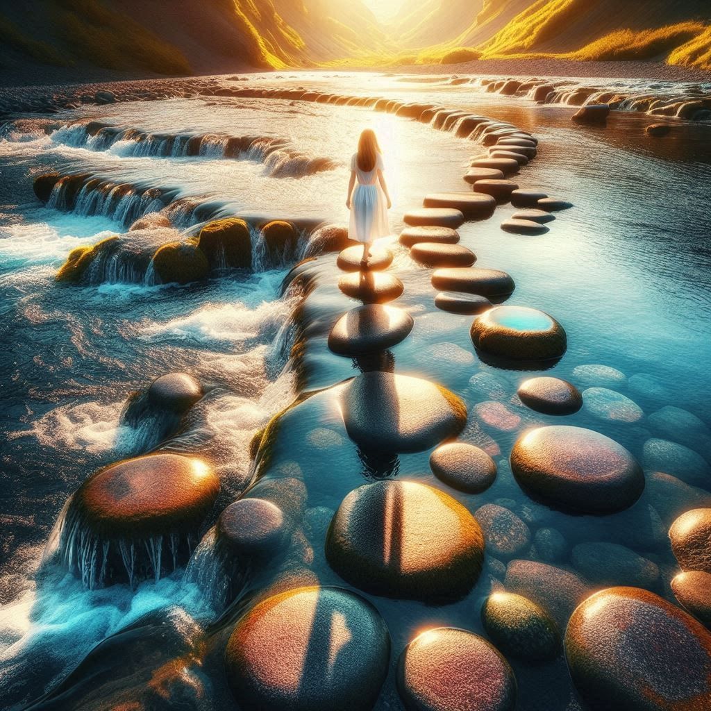 Pathway. Steppingstones.